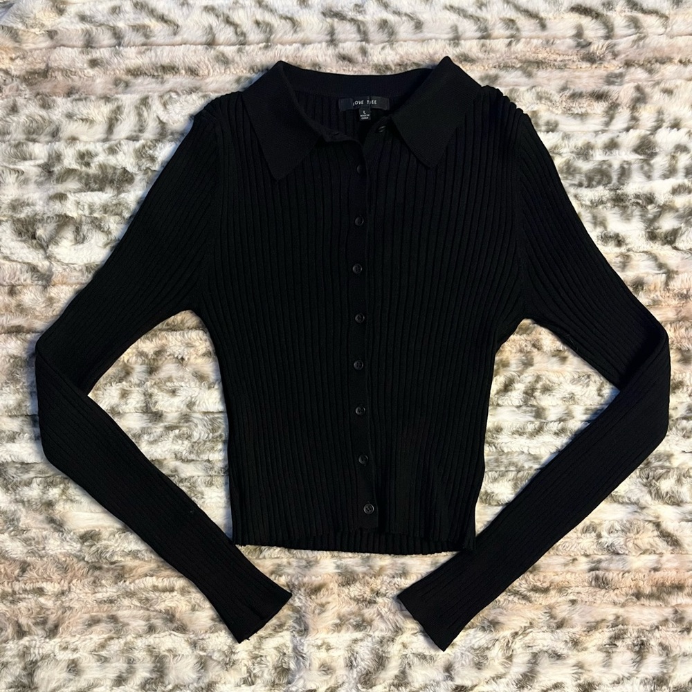 Love Tree long sleeve button-up blouse